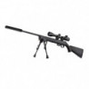 Pack carabine à verrou Mossberg synth. fileté avec lunette 3-9x40 et silencieux - Cal. 17 HMR