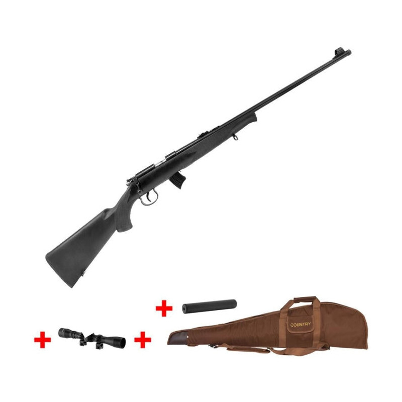 Pack carabine à verrou Norinco Jw15 avec lunette silencieux et fourreau