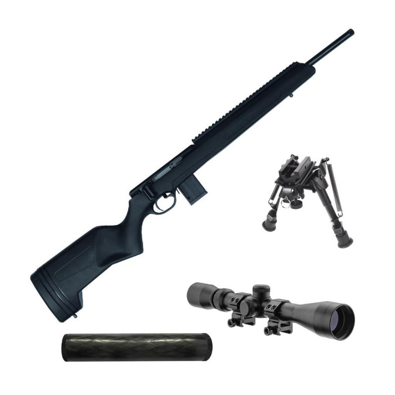 Pack Carabine ISSC Scout SR Bipied Lunette 3-9x40 Silencieux - Cal. 22LR