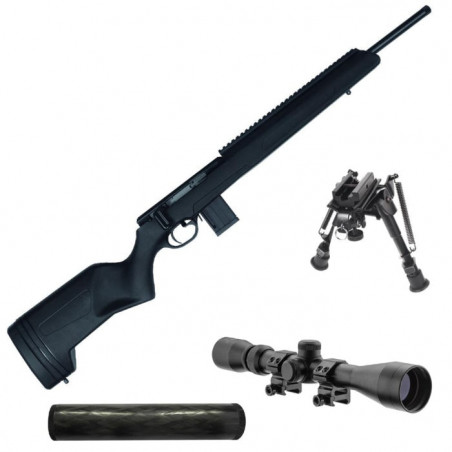 Pack Carabine ISSC Scout SR Bipied Lunette 3-9x40 Silencieux - Cal. 22LR