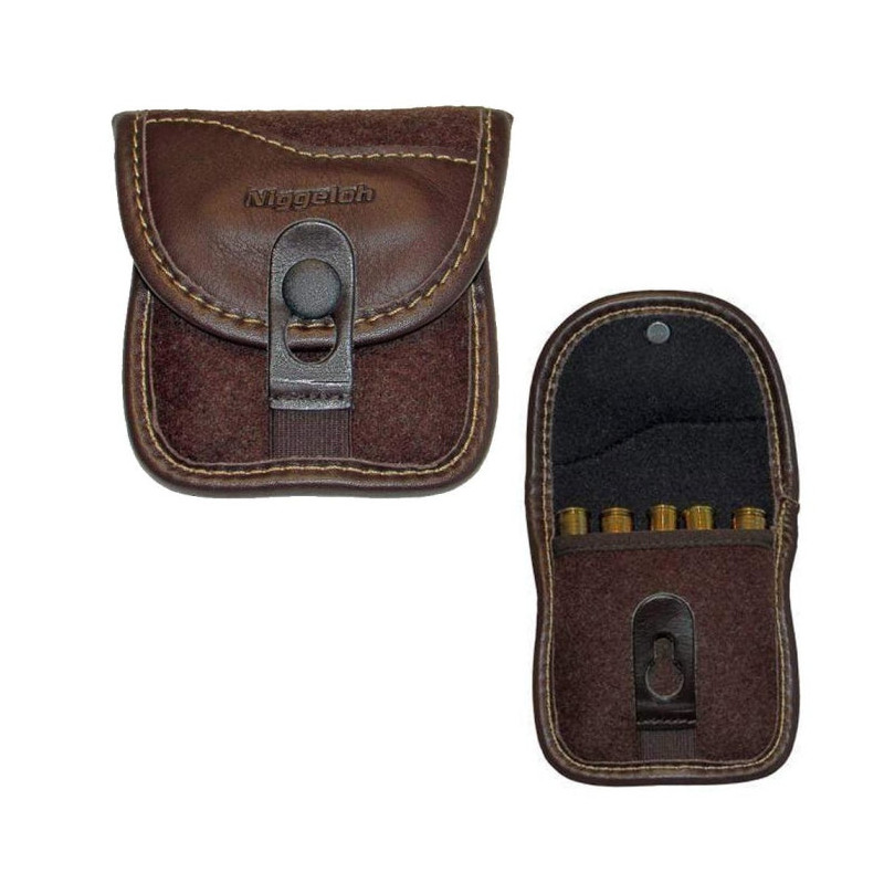 Étui loden et cuir Niggeloh - 5 cartouches
