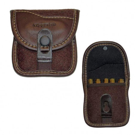 Étui loden et cuir Niggeloh - 5 cartouches