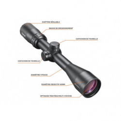 Lunette de tir Bushnell Banner 2 3-9x40 - Réticule Doa Quick Balistic avec colliers