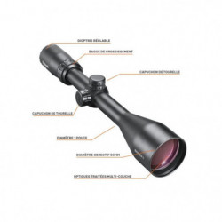 Lunette de tir Bushnell Banner 2 3-9x50 - Réticule Doa Quick Balistic avec colliers
