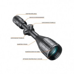 Lunette de tir Bushnell Banner 2 6-18x50 - Réticule Doa Quick Balistic avec colliers