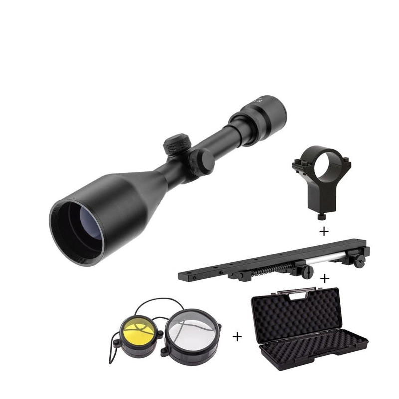 Pack Lunette de Hutte RTI Optics avec Collier Support Anti Recul Bonnette et Mallette