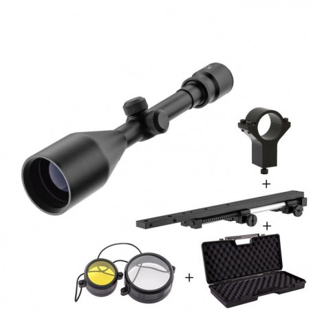 Pack Lunette de Hutte RTI Optics avec Collier Support Anti Recul Bonnette et Mallette