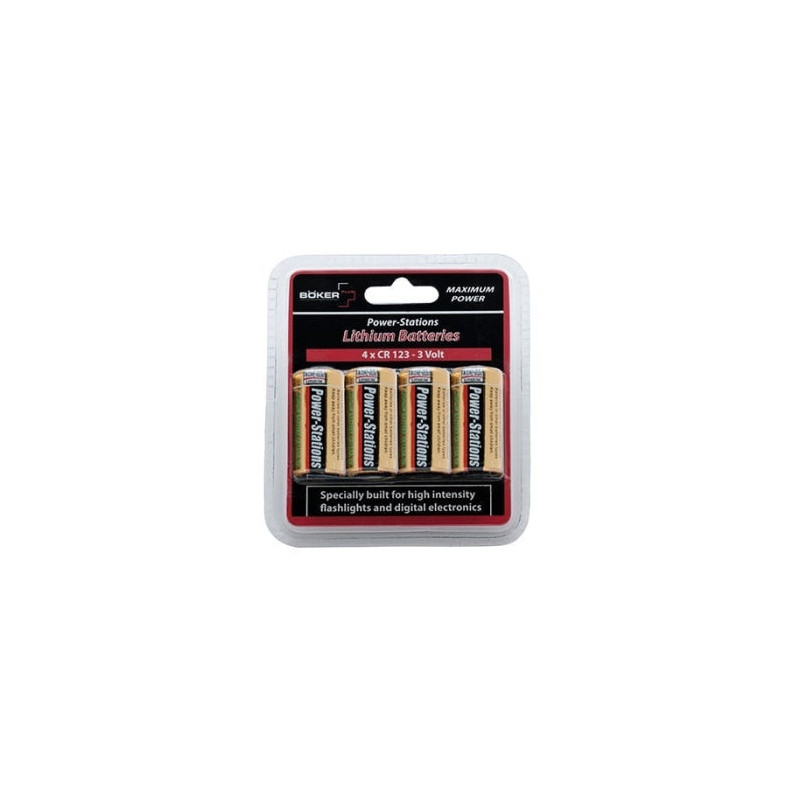 Lot de 4 Piles Boker Plus CR123