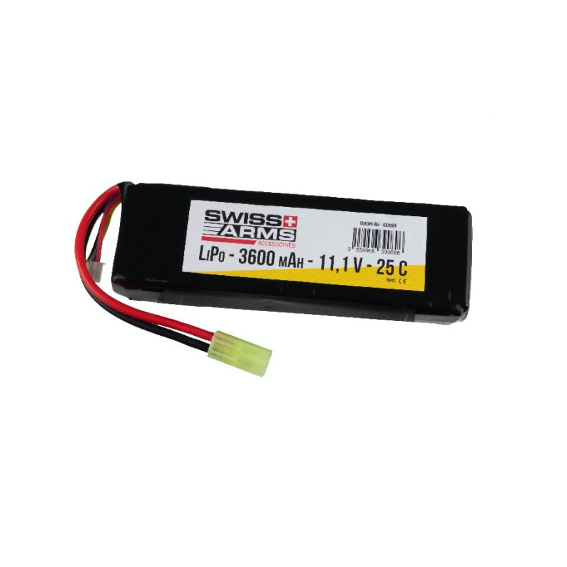 Pack batterie LIPO Swiss Arms 11.1V 3600mAh Mini Tamyia 25C /C