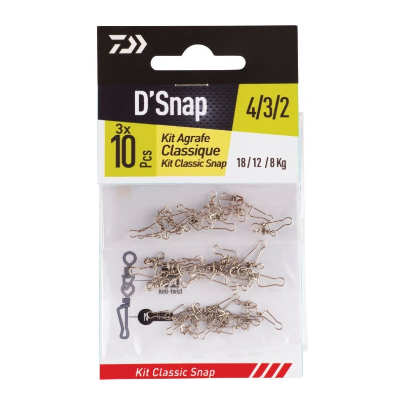 Kit émerillons Daiwa à agrafe classique