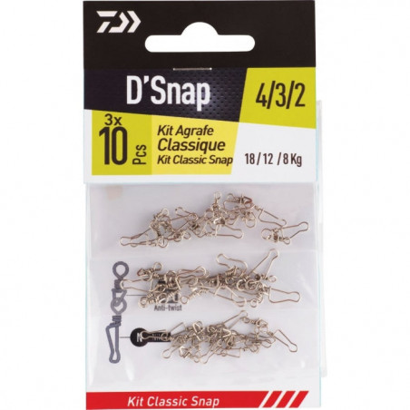 Kit émerillons Daiwa à agrafe classique
