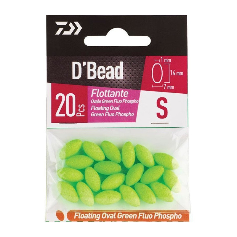 Perles Flottantes Ovales Phospho Daiwa D'Bead