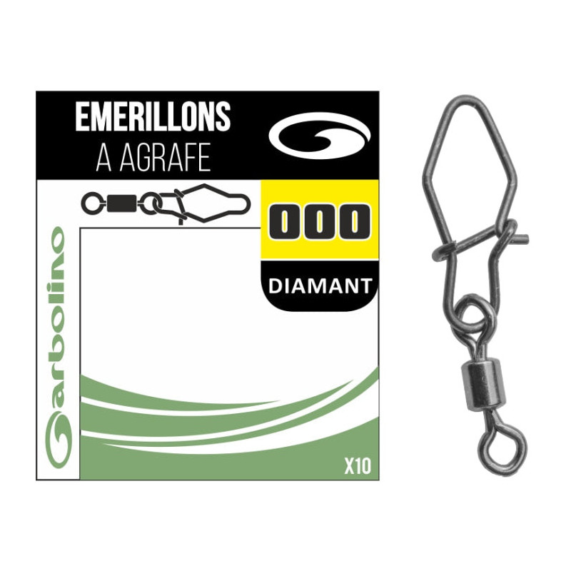 Streamline micro Garbolino émerillons simple agrafe diamant