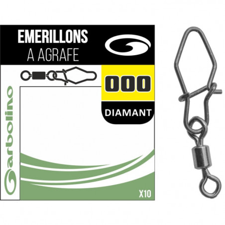 Streamline micro Garbolino émerillons simple agrafe diamant