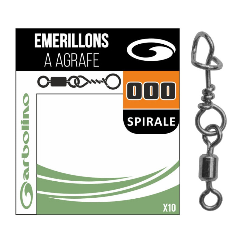 Streamline micro Garbolino émerillons simple agrafe spirale