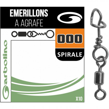 Streamline micro Garbolino émerillons simple agrafe spirale