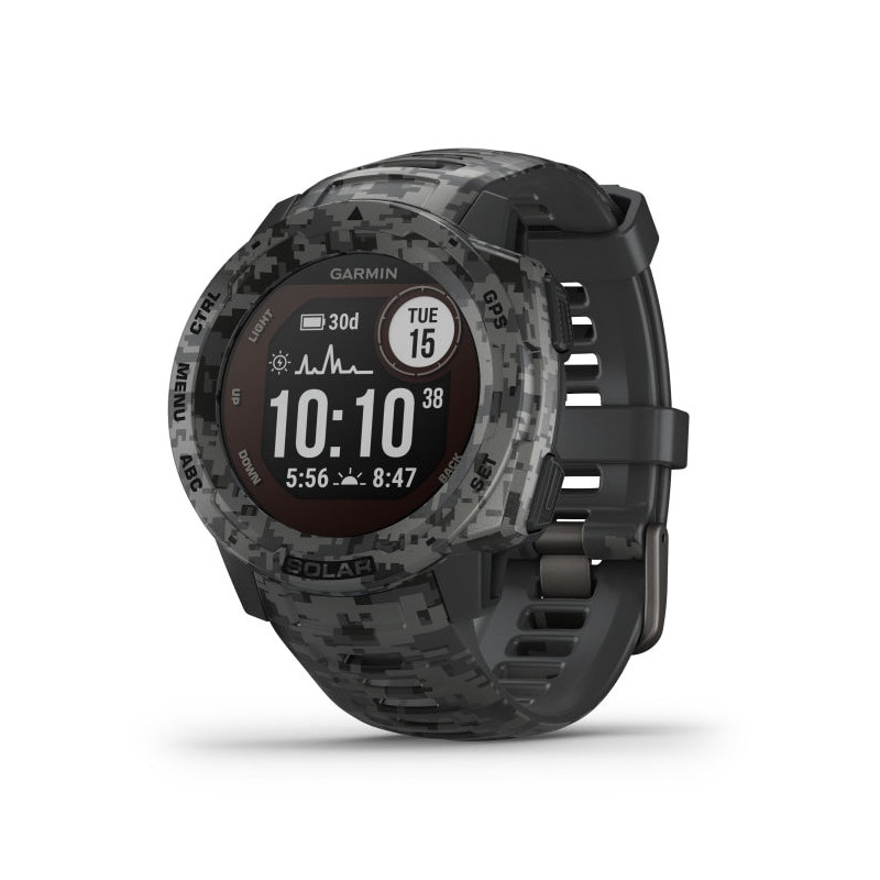 Montre GPS Multi-Fonctions Garmin Instinct Solar Graphite Camo