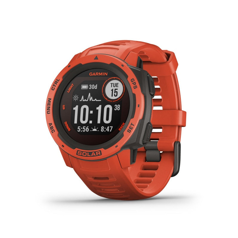 Montre GPS Multi-Fonctions Garmin Instinct Solar Rouge Feu