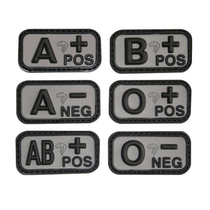 Patch PVC Groupe sanguin noir Viper