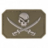 Patch PVC Tête de mort sabre 8 x 5.5cm