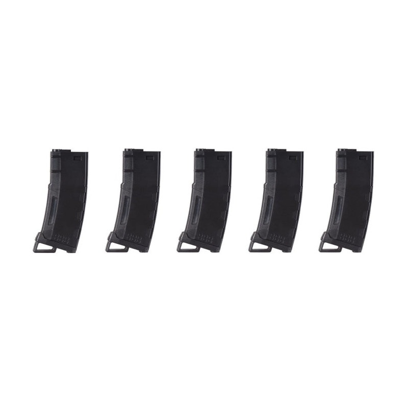 Pack de 5 chargeurs Mid-cap Speed 130 billes pour M4 AEG