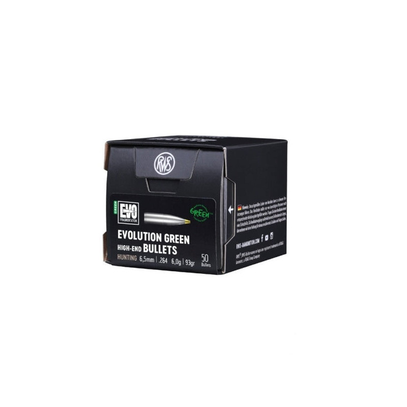 Balles RWS Evo Green - Cal. 6.5 mm