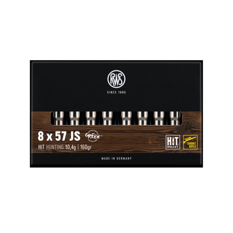 Balles RWS HIT Short Riffle - 10.4 g - Cal. 8x57 JS