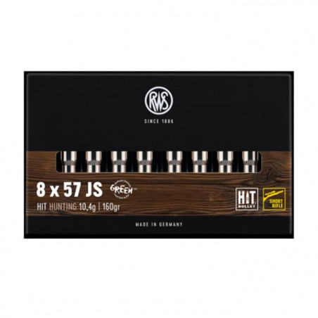 Balles RWS HIT Short Riffle - 10.4 g - Cal. 8x57 JS