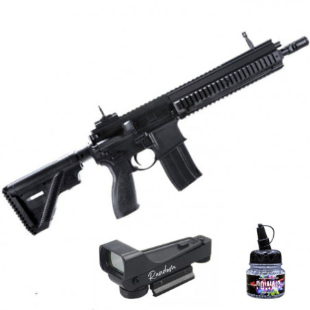 Carabine Heckler & Koch HK416 A5 Co2 Burst Point rouge Bok1 Billes acier Powair - 4.5 mm