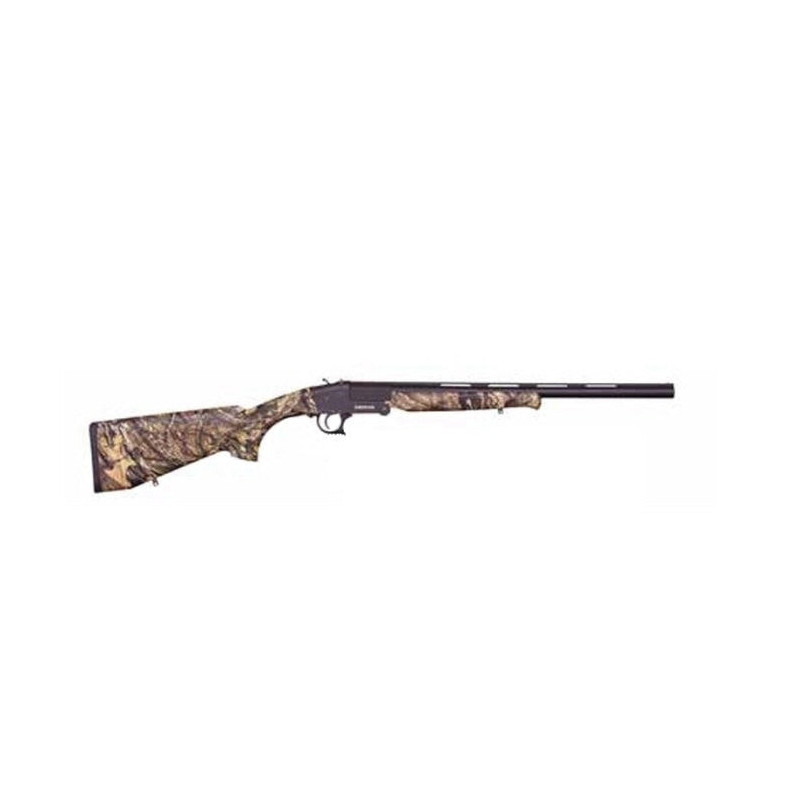 Fusil monocoup Derya Cal.12/76 Canon 50 cm Camo MAX5 Realtree visée fibre optique