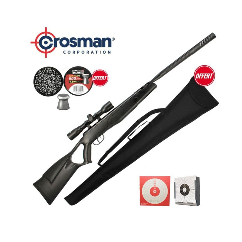 Pack carabine à plomb Crosman Shockwave NP avec lunette 4x32 et accessoires - Cal. 4.5