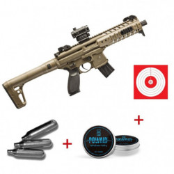 Pack Carabine à plombs Sig Sauer Mpx CO² Point rouge Sig 20 R - Cal. 4.5