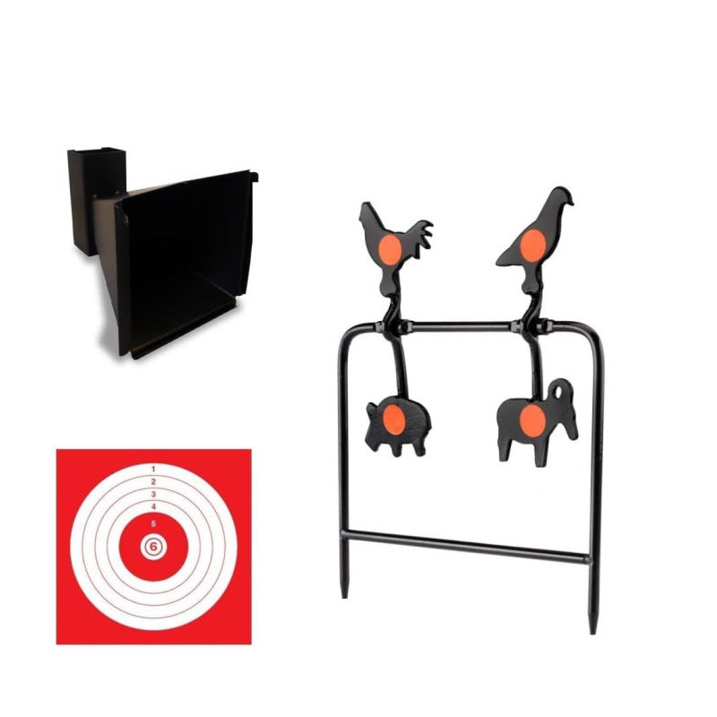 Pack Cibles avec support métallique 14x14cm cibles cibles de loisir Plinking Target