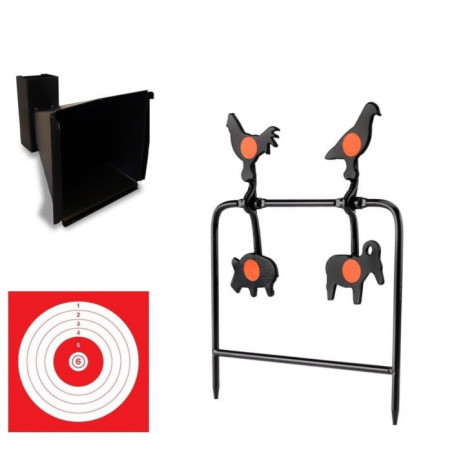 Pack Cibles avec support métallique 14x14cm cibles cibles de loisir Plinking Target
