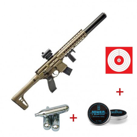 Pack Military carabine à plomb Sig Sauer Mcx Co2 accessoires - Cal. 4.5