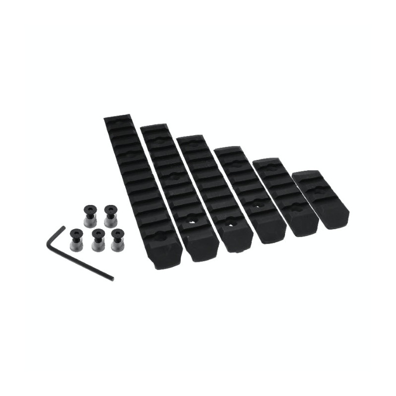 Pack Rail JJ Airsoft M-LOK en polymère - 6 pcs