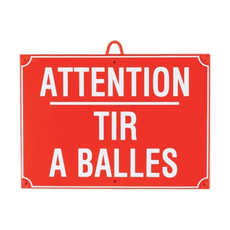 Panneau de signalisation Januel Attention tir à balles - 28 x 20 cm