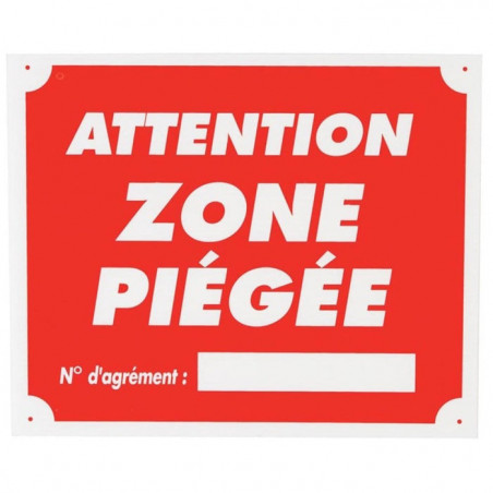 Panneau de signalisation Januel Attention zone piégée Akylux - 25 x 30 cm
