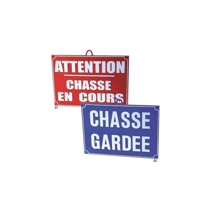 Panneau de signalisation Januel Chasse en cours rouge - 28 x 20 cm