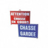 Panneau de signalisation Januel Chasse en cours rouge - 28 x 20 cm