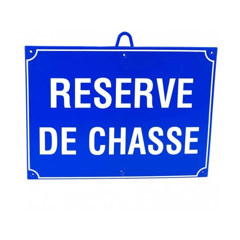 Panneau de signalisation Januel Réserve de chasse bleu - 28 x 20 cm