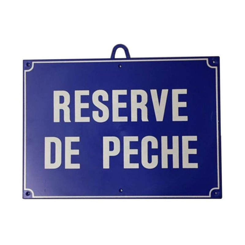 Panneau de signalisation Januel Réserve de pêche bleu - 28 x 20 cm