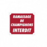 Panneaux Aluminium Europarm " Ramassage de champignons interdit " 30 x 25 cm