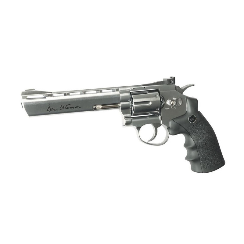 Révolver à plomb Dan Wesson chrome mat 6" CO2 - Cal 4.5 BB's