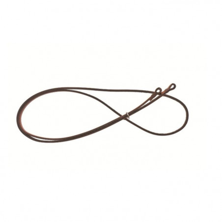 Sautoir porte corne fuzyon cuir vieilli - 110 cm