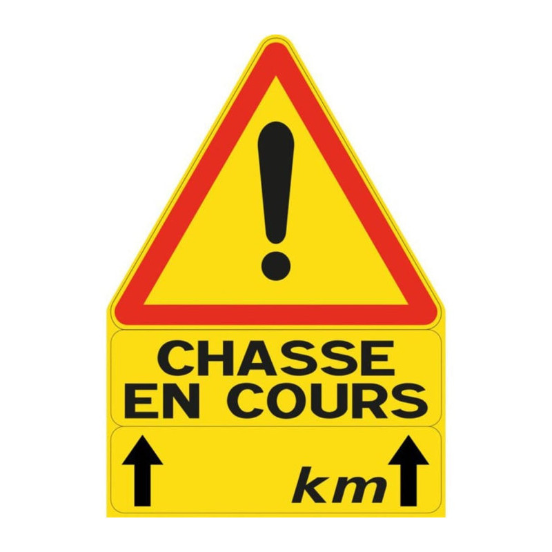 Triangle de signalisation Stepland Chasse en cours