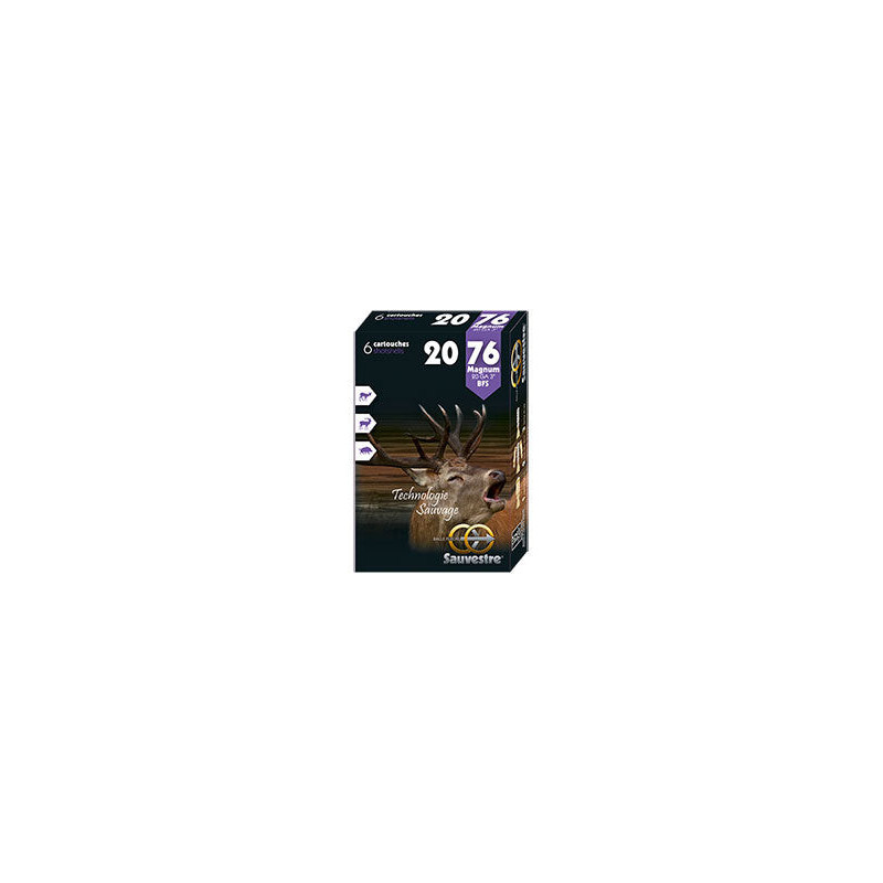Balles Sauvestre FIP Plus sans plomb Cal. 20/76 Magnum