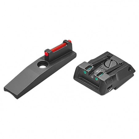 Hausse réglable et guidon pour Ruger Mark IV 22/45 Lite avec insert fibre optique