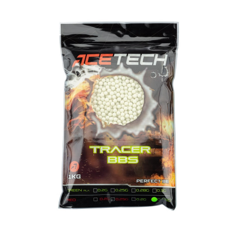 Billes Acetech Tracer 0.20g x 5000 vertes en sachet