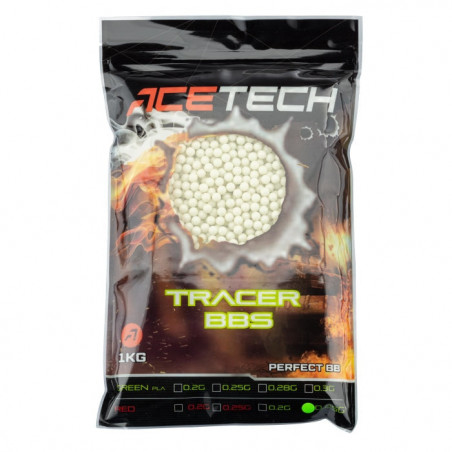 Billes Acetech Tracer 0.20g x 5000 vertes en sachet